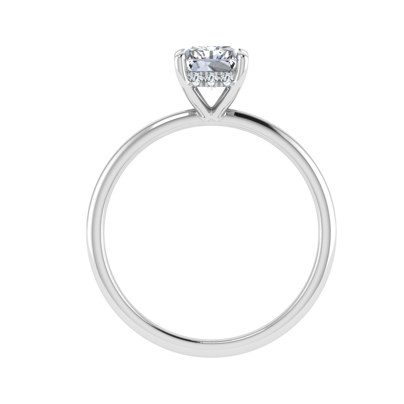 Realm Radiant Cut Hidden Halo Moissanite Engagement Ring White Gold